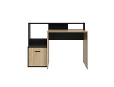 Bureau WILLIAM - L123,5xH90xP60cm -  avec 1 porte et 1 réhausse - imitation chêne