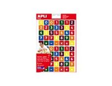 Apli - 3 feuilles gommettes chiffres - coloris assortis