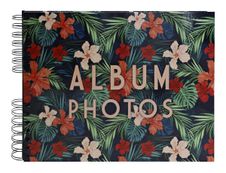 Exacompta Tropical - Album photos à spirales 32 x 22 cm - 50 pages noires - fleurs