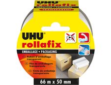 UHU rollafix - Ruban adhésif d'emballage - 50 mm x 66 m - transparent