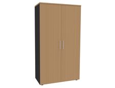 Armoire haute EXPRIM/URBAN/LOFTER - H180 x L80 x P47 - 2 portes - Corps Anthracite - Dessus et portes imitation Hêtre