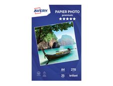Avery - Papier Photo brillant - A4 - 270 g/m² - impression jet d'encre - 25 feuilles
