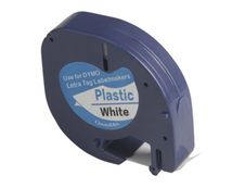 UPrint - Ruban d'étiquettes auto-adhésives pour DYMO 91200 - 1 rouleau (12 mm x 4 m) - fond blanc écriture noire