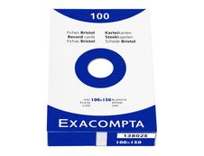 Exacompta - Pack de 100 Fiches bristol - 10 x 15 cm - uni - blanc