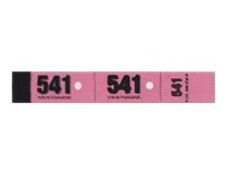 ELVE - 20 Carnets de 50 tickets de vestiaire 3 volets - 30 x 200 mm - numéroté - rose