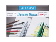 FABRIANO - Papier dessin blanc - 12 feuilles 21 x 32 cm - 224G