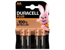 DURACELL 100% Plus - 4 piles alcalines - AA LR06 