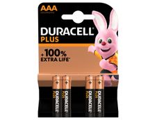 DURACELL 100% Plus - 4 piles alcalines - AAA LR03