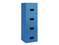 Classeur 4 tiroirs pour dossiers suspendus - 125,6 x 40 x 40 cm - bleu