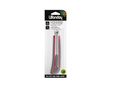 Wonday - Cutter rétractable - autobloquant - 9.5 mm + 3 lames