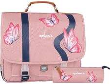 Cartable Ooban's Butterfly - 38 cm - 2 compartiments - rose - Oberthur