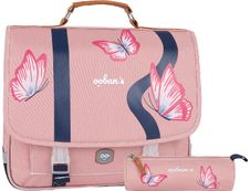 Cartable Ooban's Butterfly - 41 cm - 2 compartiments - rose - Oberthur