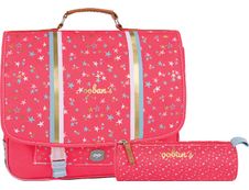 Cartable Ooban's Stars - 35 cm - 2 compartiments - corail - Oberthur
