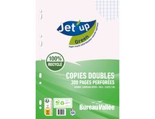 Jet'Up Green - 300 copies doubles A4 - grands carreaux - perforées
