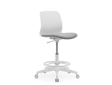 Siege technique LYNA - tabouret assis-debout - hauteur réglable - repose-pieds - gris/blanc