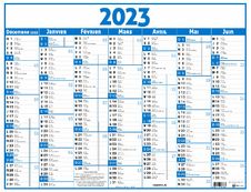 Oberthur Classique - Calendrier 7 mois par face - 32 x 42 cm - bleu