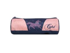 Trousse ronde Cybel - 1 compartiment - bleu/velours - Bagtrotter