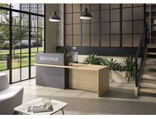 Banque d'accueil droite personnalisable ZOOM - L80 cm - chêne bocage