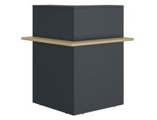 Banque d'accueil en angle à 90° ZOOM - L85 x H74 x P85 - chêne bocage