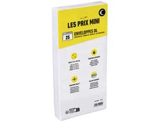 Les Prix Mini - 25 Enveloppes DL 110 x 220 mm - 80 gr - sans fenêtre - bande adhésive