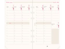 Oberthur - Recharge pour organiseur - 1 semaine sur 2 pages à la verticale - 9,5 x 19,5 cm