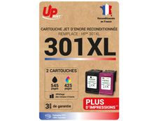 Cartouche compatible HP 301XL - Pack de 2 - noir, cyan, magenta, jaune - Uprint