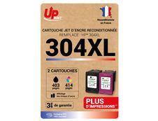 Cartouche compatible HP 304XL - Pack de 2 - noir, cyan, magenta, jaune - Uprint