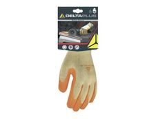 Delta Plus - Gants de protection Construction - Taille 10 - latex, polyester-coton - jaune/orange