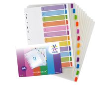 Viquel Intercolor - Intercalaire 12 positions - A4 - polypropylène coloré
