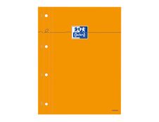 Oxford - Bloc notes - A4 - 160 pages - grands carreaux - perforé - orange