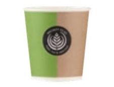 Huhtamaki - 80 Gobelets jetables en carton décorés boisson chaude - vert et marron - 10 cl
