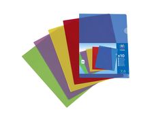 Viquel - 10 Pochettes coin - A4 - pour 25 feuilles - 13/100 - couleurs assorties
