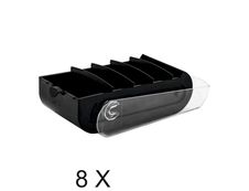 Exacompta - 8 Boîtes à fiches bristol - A7 - noir/cristal