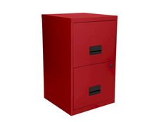 Classeur 2 tiroirs pour dossiers suspendus - 66 x 40 x 40 cm - rouge terracota