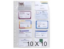 Exacompta - 10 Packs de 10 Pochettes pour cartes de visite - A4 - cristal