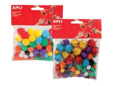 Apli - 78 pompons - coloris assortis