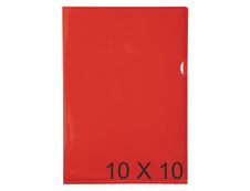 Exacompta - 10 Packs de 10 Pochettes coin lisses - A4 - 13/100 - rouge translucide