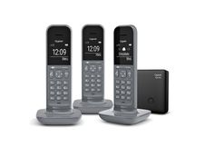 Gigaset CL390A Trio - téléphone sans fil avec répondeur + 2 combinés supplémentaires - gris