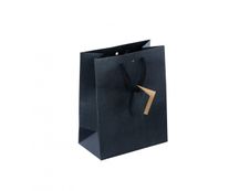 Logistipack - Sac cadeau kraft - poignées cordelières - 18 cm x 10 cm x 22,7 cm - noir