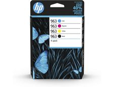 HP 963 - pack de 4 - noir, cyan, magenta, jaune - cartouche d'encre originale