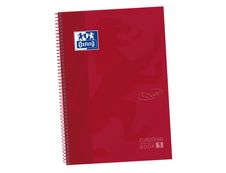 Oxford Touch' - Cahier à spirale 24 x 32 cm - 160 pages - petits carreaux (5x5 mm) - rouge