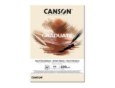 Canson Graduate Mix Media - Bloc dessin - 30 feuilles - A4 - 220 gr - naturel