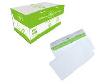 La Couronne - 200 Enveloppes recyclées DL 110 x 220 mm - 80 gr - sans fenêtre - extra blanc - bande auto-adhésive   