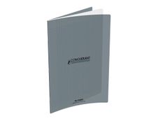 Conquérant Classique - Cahier polypro - 24 x 32 cm - 96 pages - grands carreaux (seyès) - gris