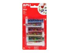 Apli - 6 tubes à paillettes - coloris assortis
