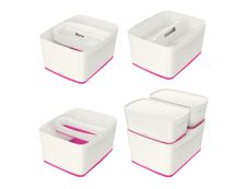 Leitz MyBox - Boîte de rangement format moyen - blanc/rose
