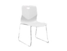 Chaise TECSEAT - Empilable - coque en polypropylène blanc - pieds chromés fenêtre