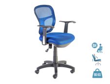 Fauteuil de bureau PHOENIX - accoudoirs fixes - Bleu