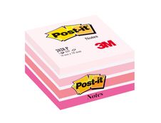Post-it - Bloc Cube - 450 feuilles - 76 x 76 mm - couleurs assorties rose Light plaisir