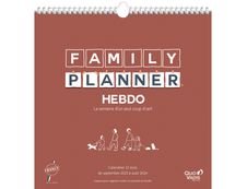 Calendrier Famlily Planner Hebdomadaire - Septembre à Août - 30 x 30 cm - Quo Vadis